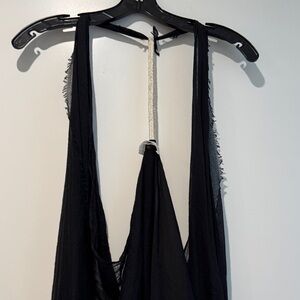 Subtle Luxury Black Backless Sleeveless coverup